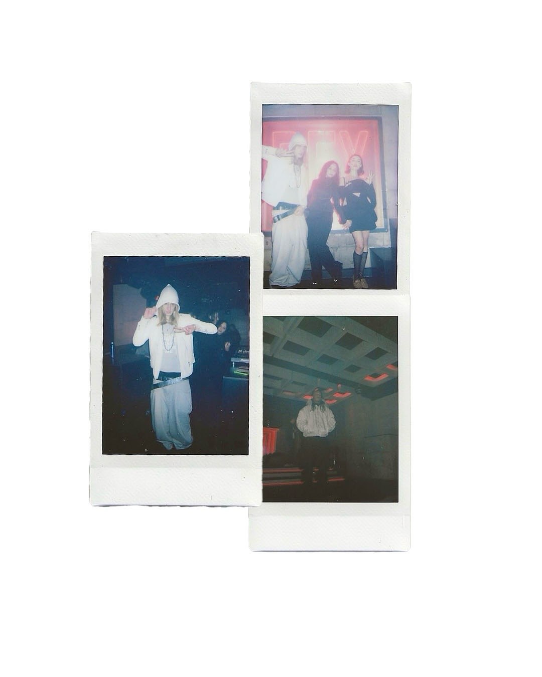 Polaroid collage from a PR and talent collaboration