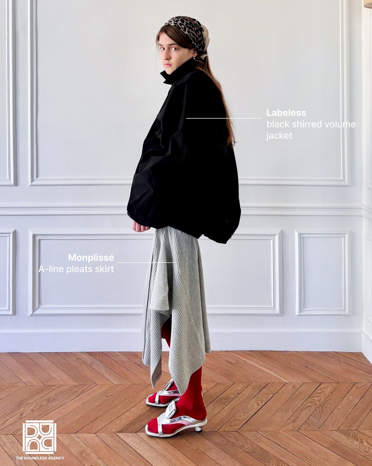 Styled look with a black jacket