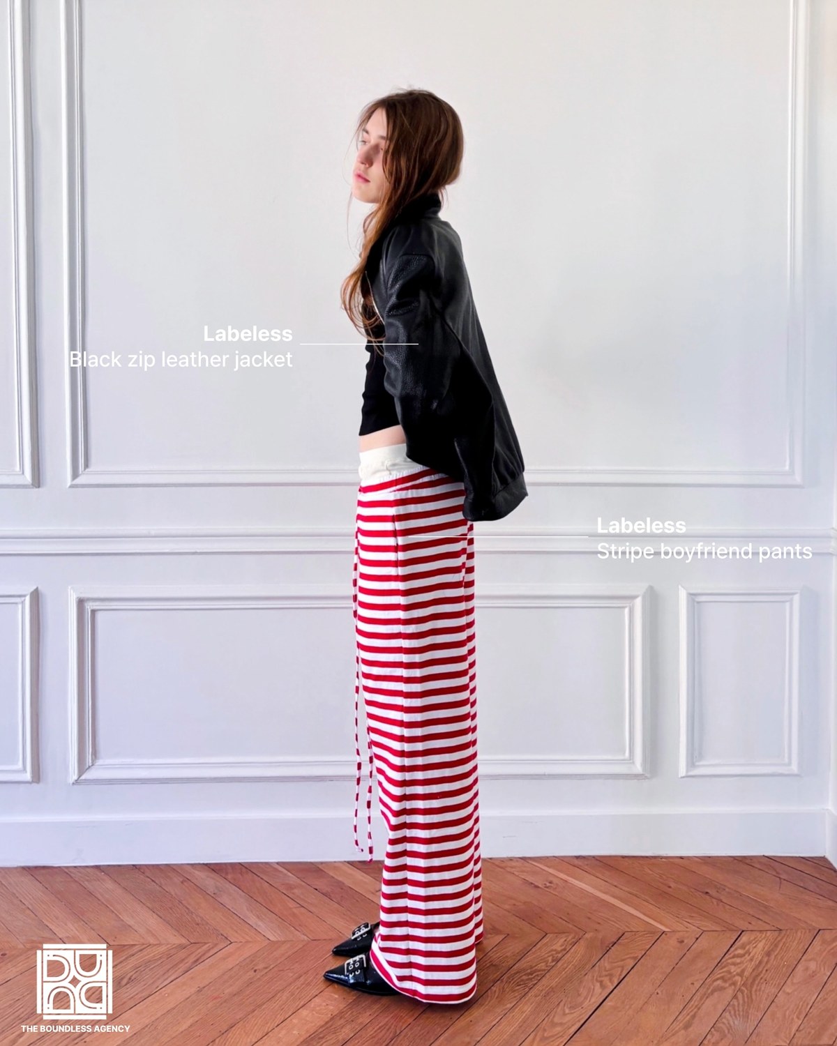 Styled look with striped trousers