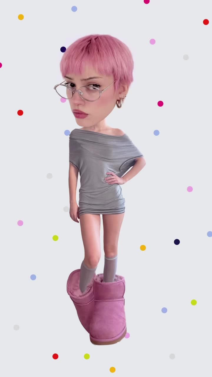 Artist's playful digital composition featuring a pink boot